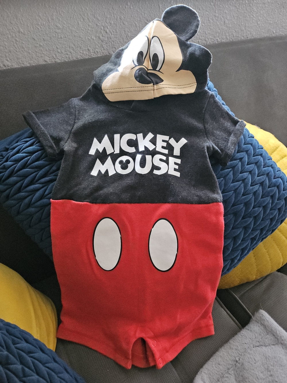 Disney Mickey Mouse Black & Red Toddler Romper - 2T